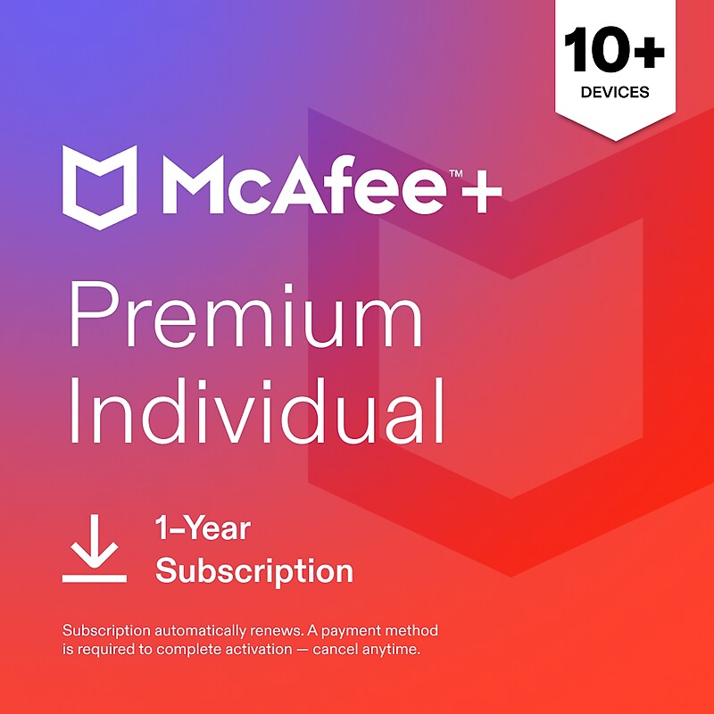 McAfee+ Premium for Unlimited Users with Auto-Renewal, Windows/Mac/Android/iOS/ChromeOS, Download (MPP21EUSURAAD)