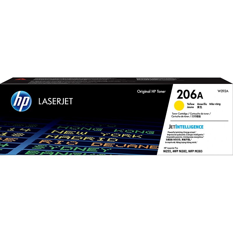 HP 206A Yellow Standard Yield Toner Cartridge, Prints Up to 1,250 pages (W2112A)