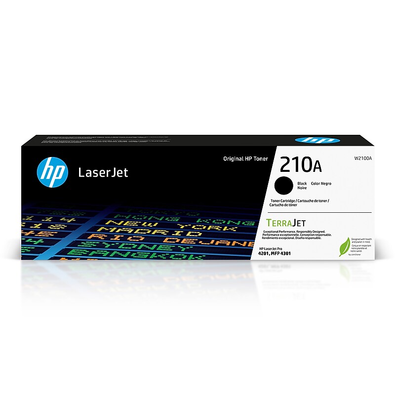 HP 210A Black Standard Yield Toner Cartridge, Prints Up to 2,000 pages (W2100A)