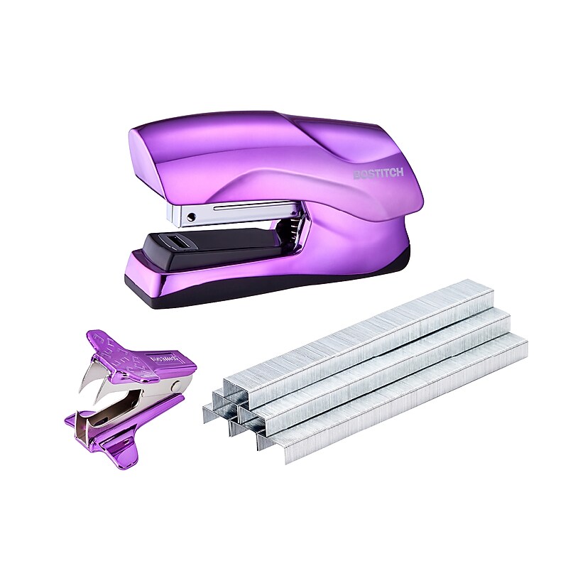 Bostitch Office Value Pack Heavy Duty Desktop Stapler, 40-Sheet Capacity, Staples Included, Metallic Purple (B175-PURPLEM-VP)