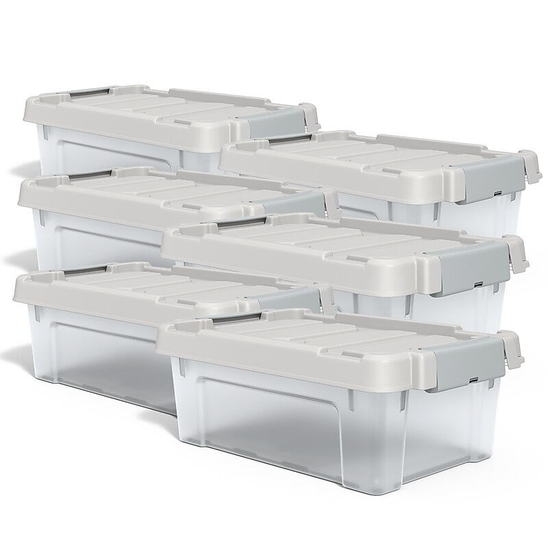 Staples 12 Quart Storage Container with Latch Lid, Plastic, Clear, 6/Carton (TR58304CT)