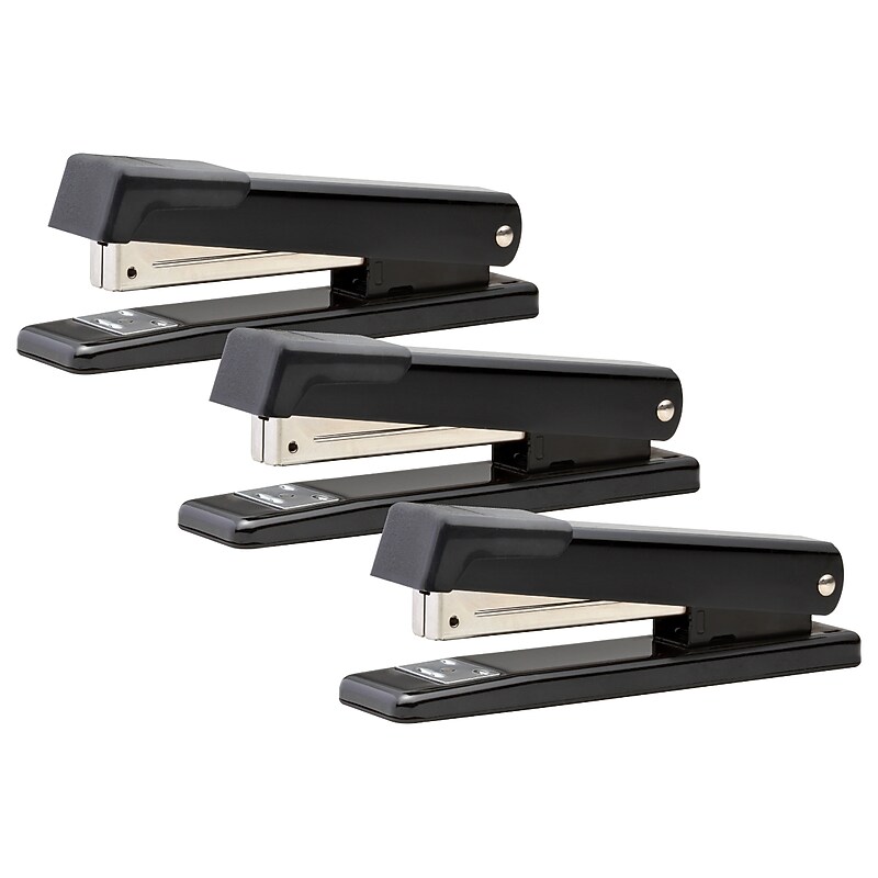 Bostitch Office Desktop Stapler, 20-Sheet Capacity, Staples Included, Black, 3/Pack (B515-3PK)