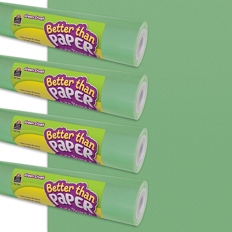 Better Than Paper Bulletin Board Roll, 12' x 4', Green Crush, 4/Pack (TCR32482)