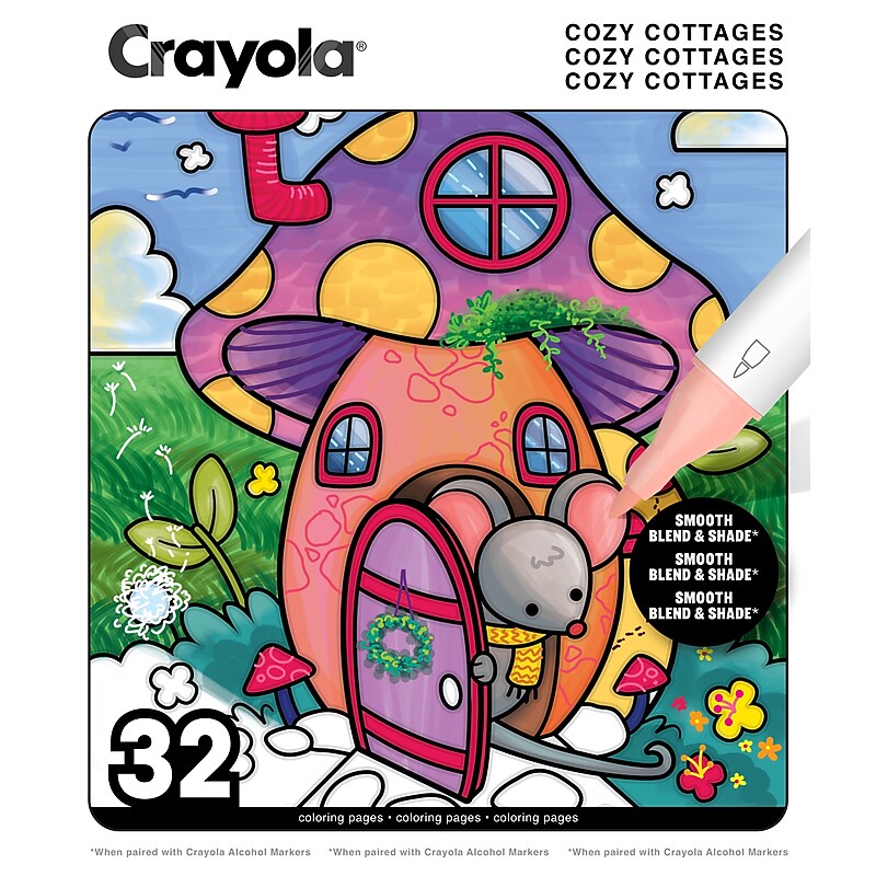 Crayola Cozy Cottages Adult Coloring Book, 32 Pages (042795)