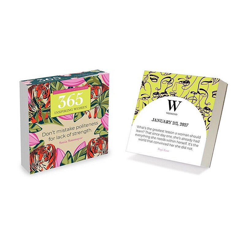 2027 TF Publishing Inspiring Women 5.25" x 5.25" Daily Day-to-Day Calendar, Multicolored (27-3060)