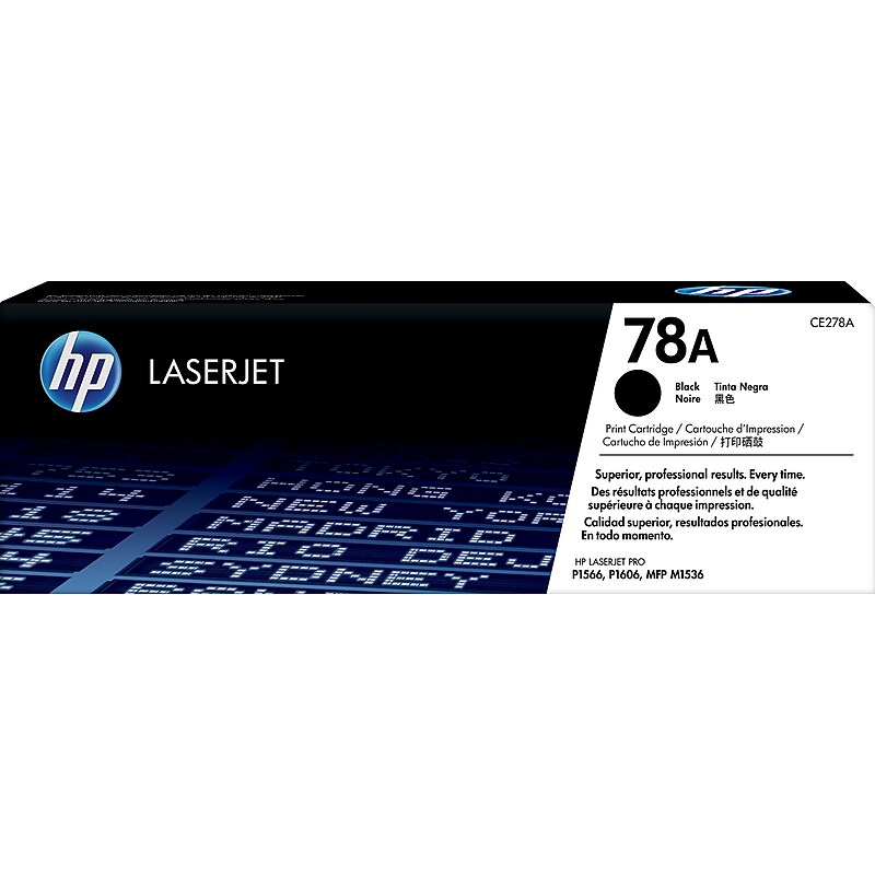 HP 78A Black Standard Yield Toner Cartridge, Prints Up to 2,100 Pages (CE278A)