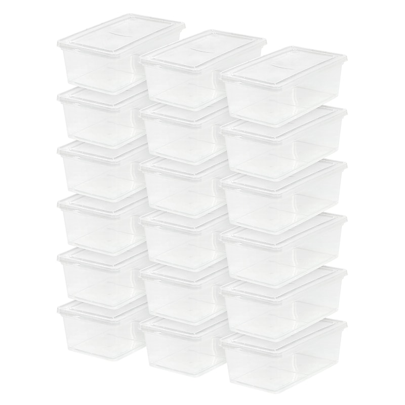 Iris 6 Qt. Snap Lid Storage Box, Clear, 18/Carton (200401CT)