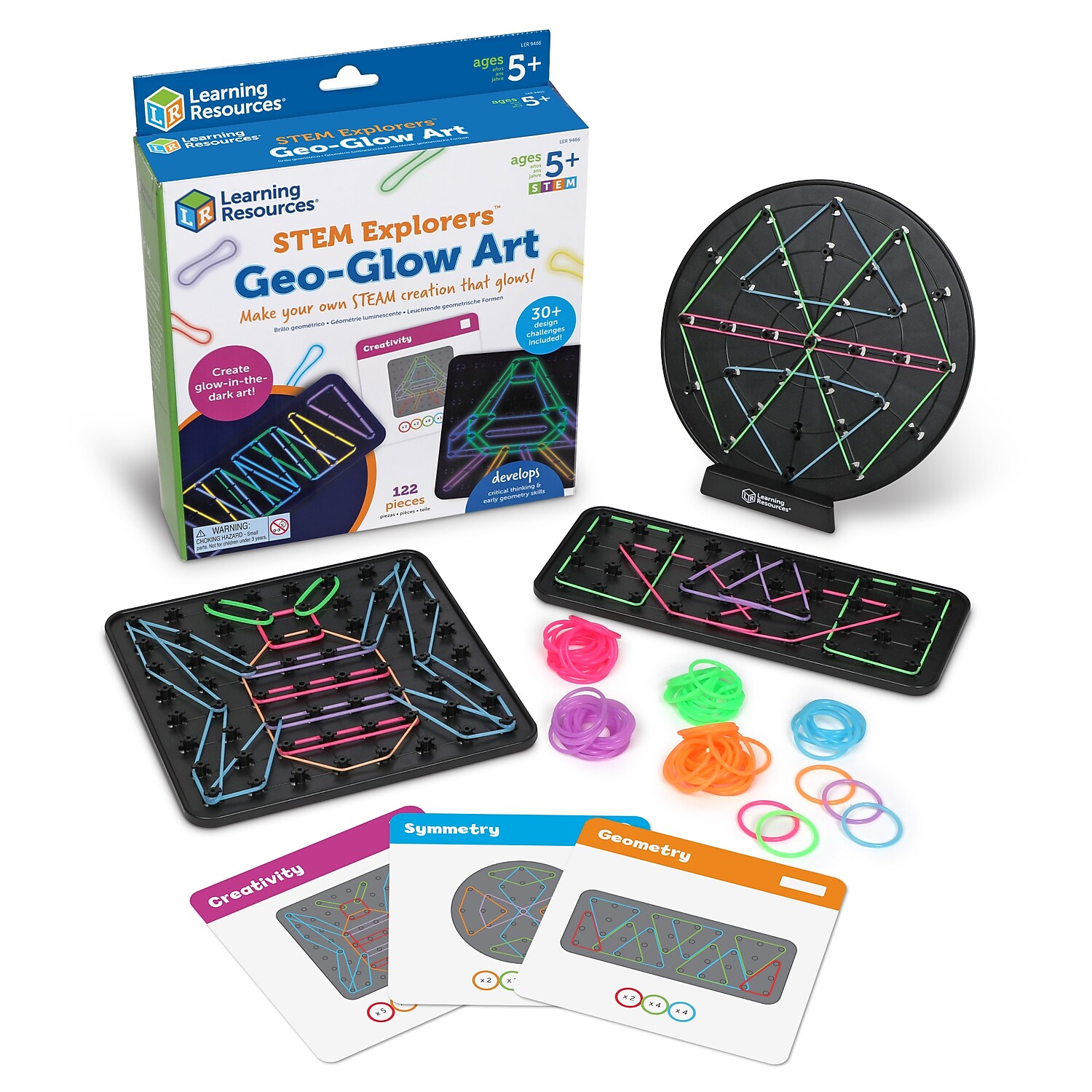 Learning Resources STEM Explorers Geo-Glow Art Kit, 122 Pieces/Pack (LER9466)