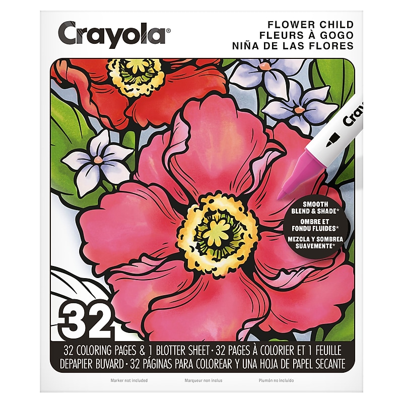 Crayola Flower Child Adult Coloring Book, 32 Pages (047069)