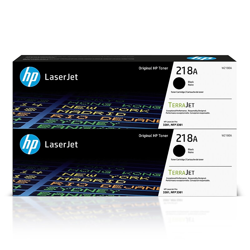 HP 218A Black Standard Yield Toner Cartridge, 2/Pack (W2184A2PK-VB)