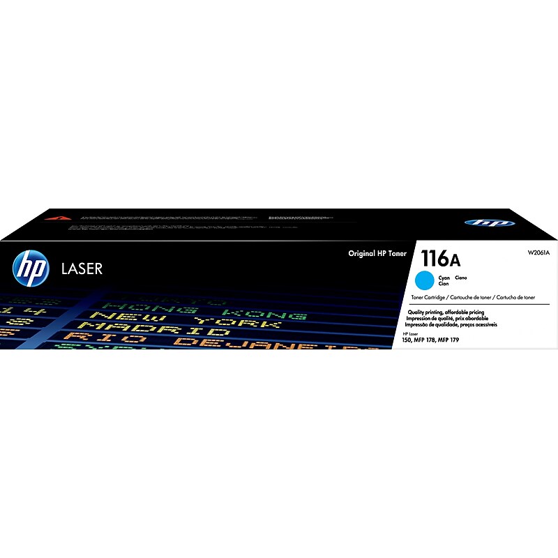 HP 116A Cyan Standard Yield Toner Cartridge, Prints Up to 700 pages (W2061A)