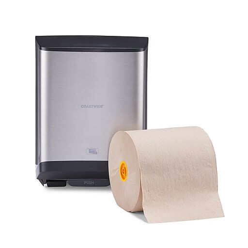 Coastwide Professional J-Series Automatic Touchless Hardwound Paper Towel Dispenser, Black/Metallic (CWJAHT-S) 
