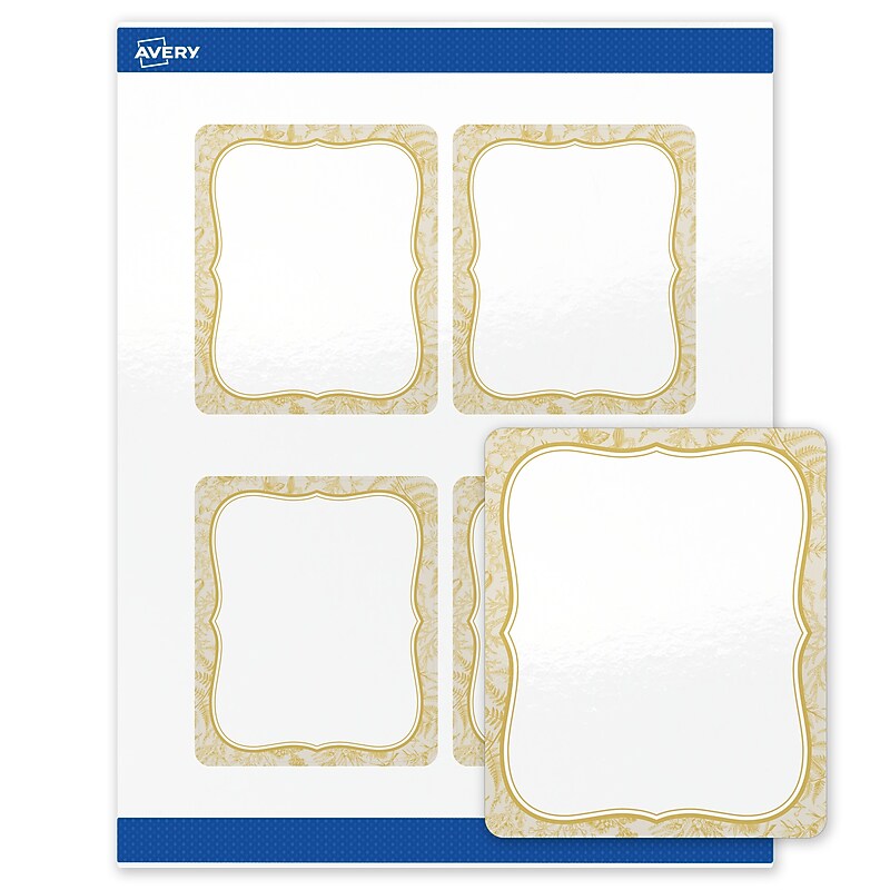 Avery Rectangle Laser/Inkjet Multipurpose Labels, 4" x 3-1/3", White, 40/Pack (19479371080)