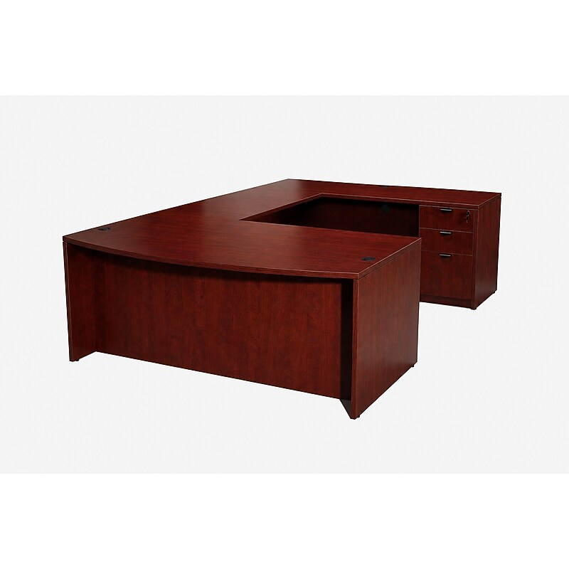 Boss Office Products U-Shaped Executive Desk, Mahogany (GROUPA-M)