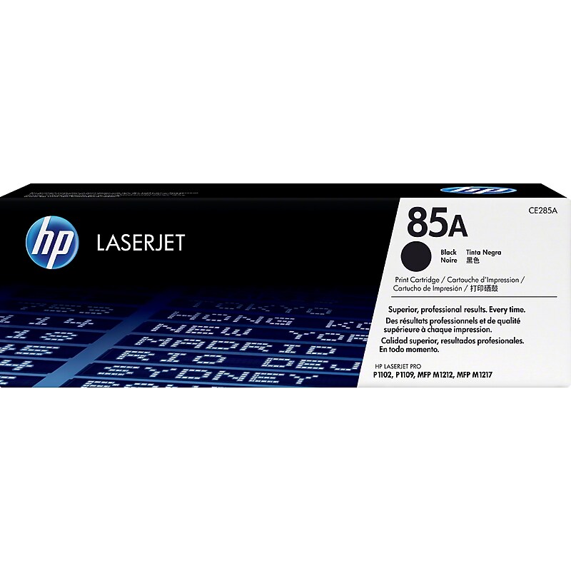HP 85A Black Standard Yield Toner Cartridge, Prints Up to 1,600 Pages (CE285A)
