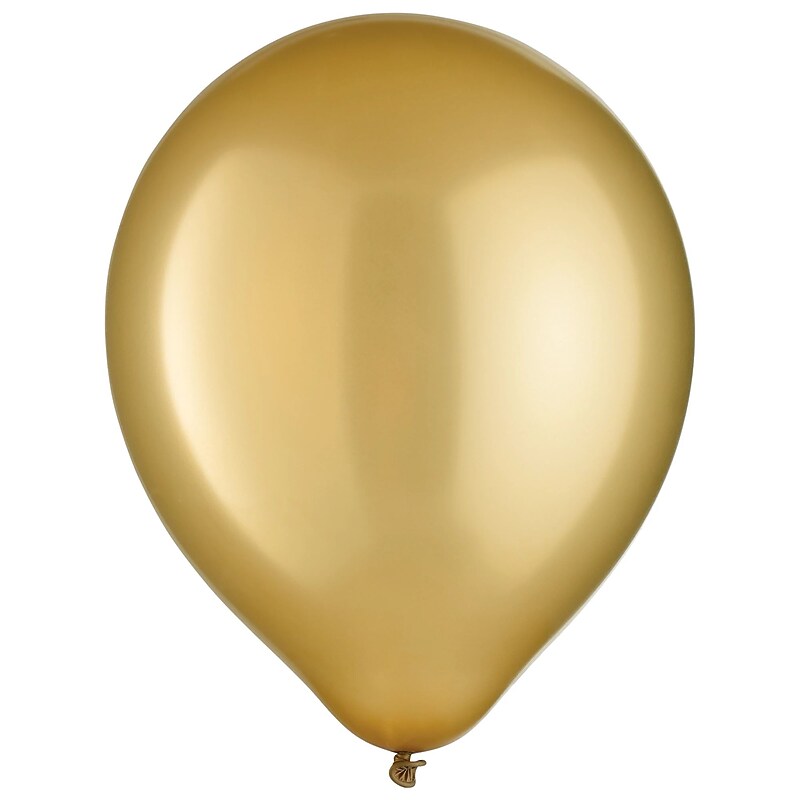 Party City 11" Pearlized Latex Balloons, Gold, 100/Pack (AM115908-19-NS)