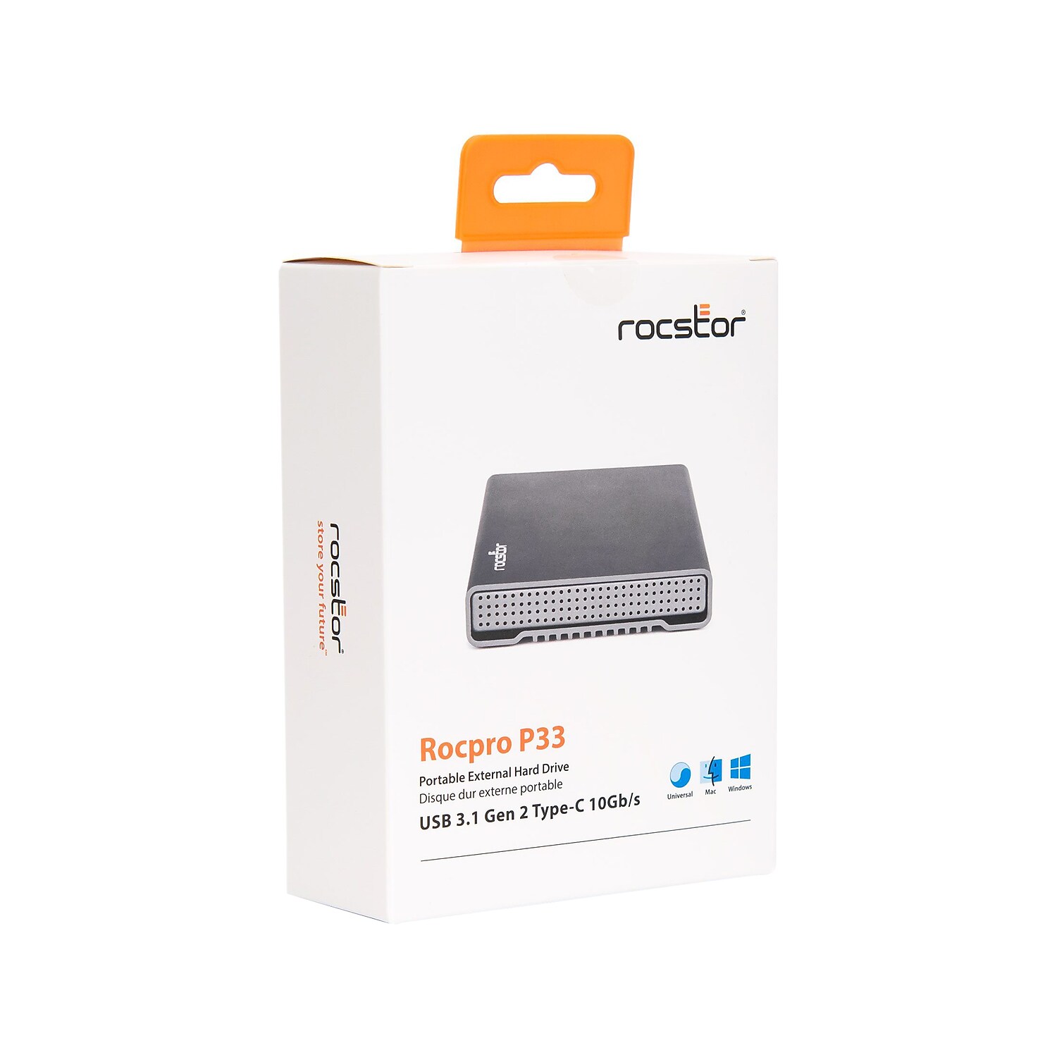 Rocstor Rocpro P33 8TB External USB-Type-C Portable Hard Drive, Space Grey (GP3616-01)