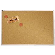 Quartet Natural Cork Bulletin Board Silver Aluminum Frame 6 W x 4 H