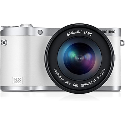 Samsung NX300 20.3 MP SMART Microless Camera With 20 - 50 mm Lens, White