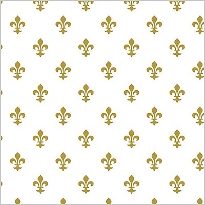 Shamrock 20in. x 30in. Fleur de Lis Printed Tissue Paper, WhiteGold