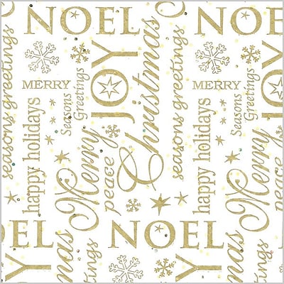 Shamrock 20in. x 30in. Noel Printed Tissue Paper, WhiteGoldAssorted