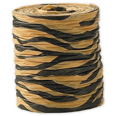 1 1 2 x 25 yds. Crinkle Paper Tiger Ribbon Black on Yellow