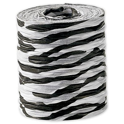 1 1 2 x 25 yds. Crinkle Paper Zebra Ribbon Black on White