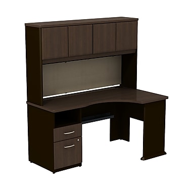 Bush Cubix Expandable Corner Desk with 60"W Hutch 66 5" x