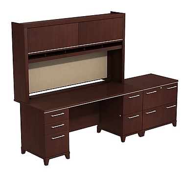 Bush Enterprise Double Pedestal Desk with Hutch and
