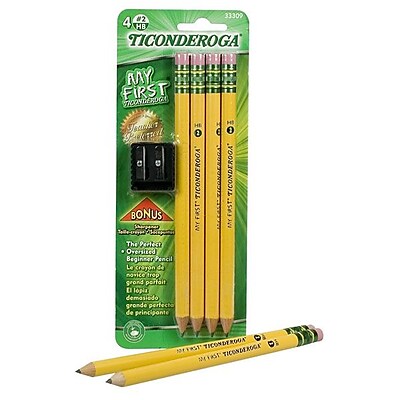 Dixon Ticonderoga My First Pencil Bonus Pencil Sharpener 4 Pack