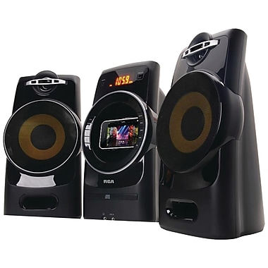 RCA RS3081I Gyro Shelf System With iPhone, iPod Dock, Black