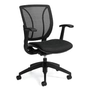 Global Roma Quilt Fabric Mesh Medium Back Computer Chair With Arms ... Global Roma Quilt Fabric Mesh Medium Back Computer Chair With Arms ...