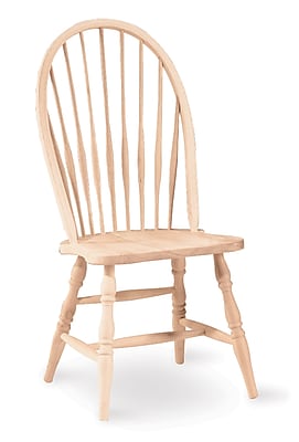 International Concepts Parawood Tall Spindleback Windsor Side Chair Unfinished