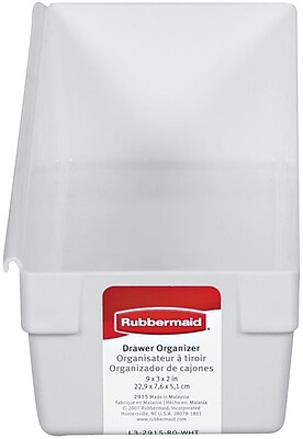 Rubbermaid 2 x 3 x 9 Plastic Drawer Organizer White