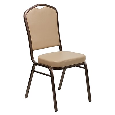 Flash Furniture Hercules Series Tan Vinyl Crown Back Stacking Banquet Chair FDC01CPRTN