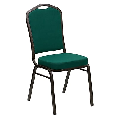 Flash Furniture Hercules Series Crown Back Stacking Chair with Green Fabric FDC01GVGN