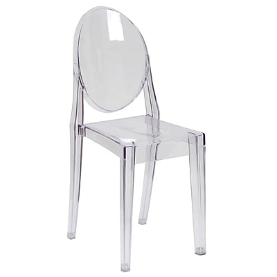 Flash Furniture Ghost Side Plastic Reception Chair Clear 36FH111APCCLR