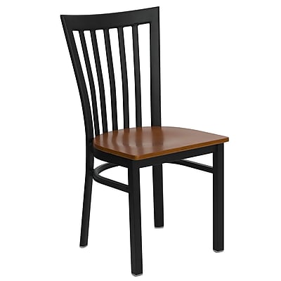 Flash Furniture Hercules Series Black School House Back Metal Restaurant Chair Cherry Wood Seat XUDG6Q4BSCHCHYW