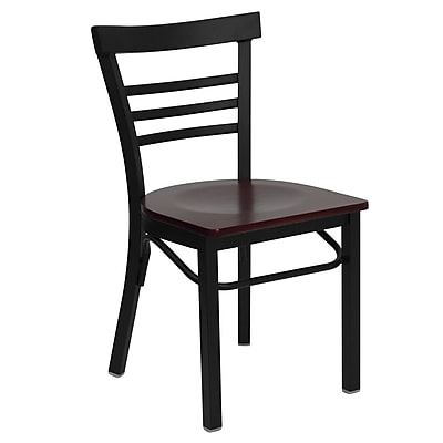 Flash Furniture Hercules Series Black Ladder Back Metal Restaurant Chair XUDG6Q6B1LADMAW