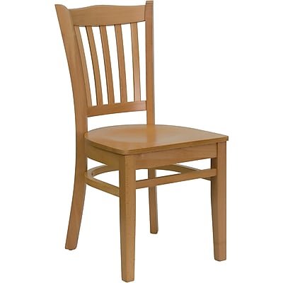 Flash Furniture HERCULES Series Natural Wood Vertical Slat Back Restaurant Chair 4 Pack