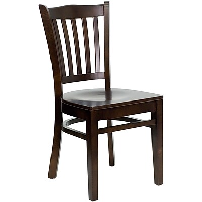 Flash Furniture HERCULES Series Walnut Wood Vertical Slat Back Restaurant Chair 16 Pack