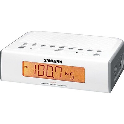 Sangean RCR 5 AM FM Digital Tuning Clock Radio White