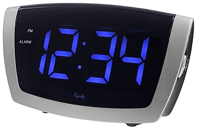 Equity By La Crosse 75904 LED Blue Digital Alarm Clock with USB charging port