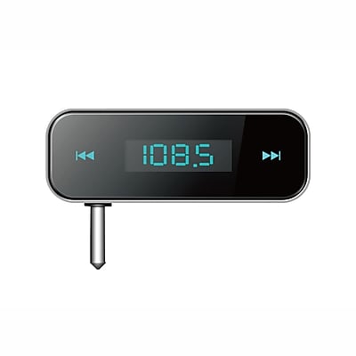SuperSonic 93576081M Hands Free FM Transmitter for MP3 MP4 Players and Smartphones Black