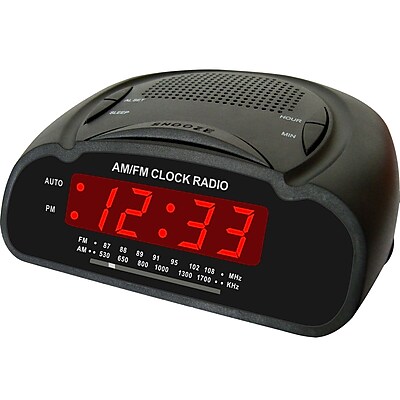 Supersonic SC-370 Digital Alarm Clock With AM\/FM Radio, Black