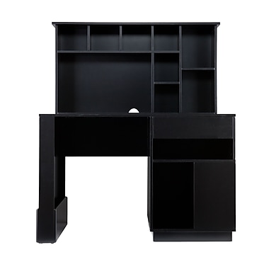 SEI Torres Desk and Hutch Black HO2707