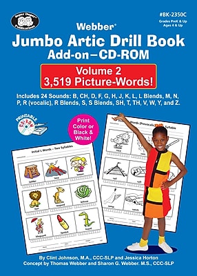 Super Duper Jumbo Artic Drill Book PICTURE WORDS Add On CD ROM