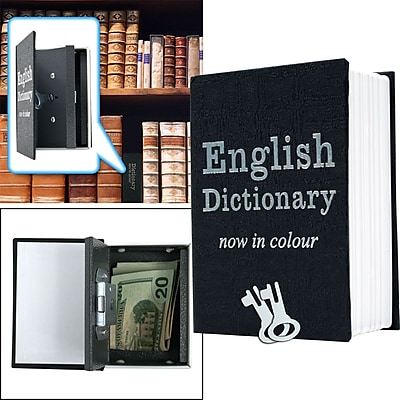 Mini Dictionary Diversion Book Safe With Key Lock Black