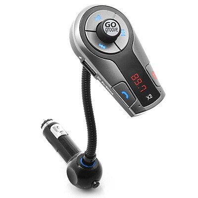 GOgroove FlexSMART X2 Bluetooth FM Transmitter Car Kit for Hands free Calling and Audio Streaming
