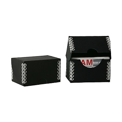 JAM Paper Kraft Ecoboard Business Card Box Black Recycled Kraft with Metal Edge Sold Individually 9064 202